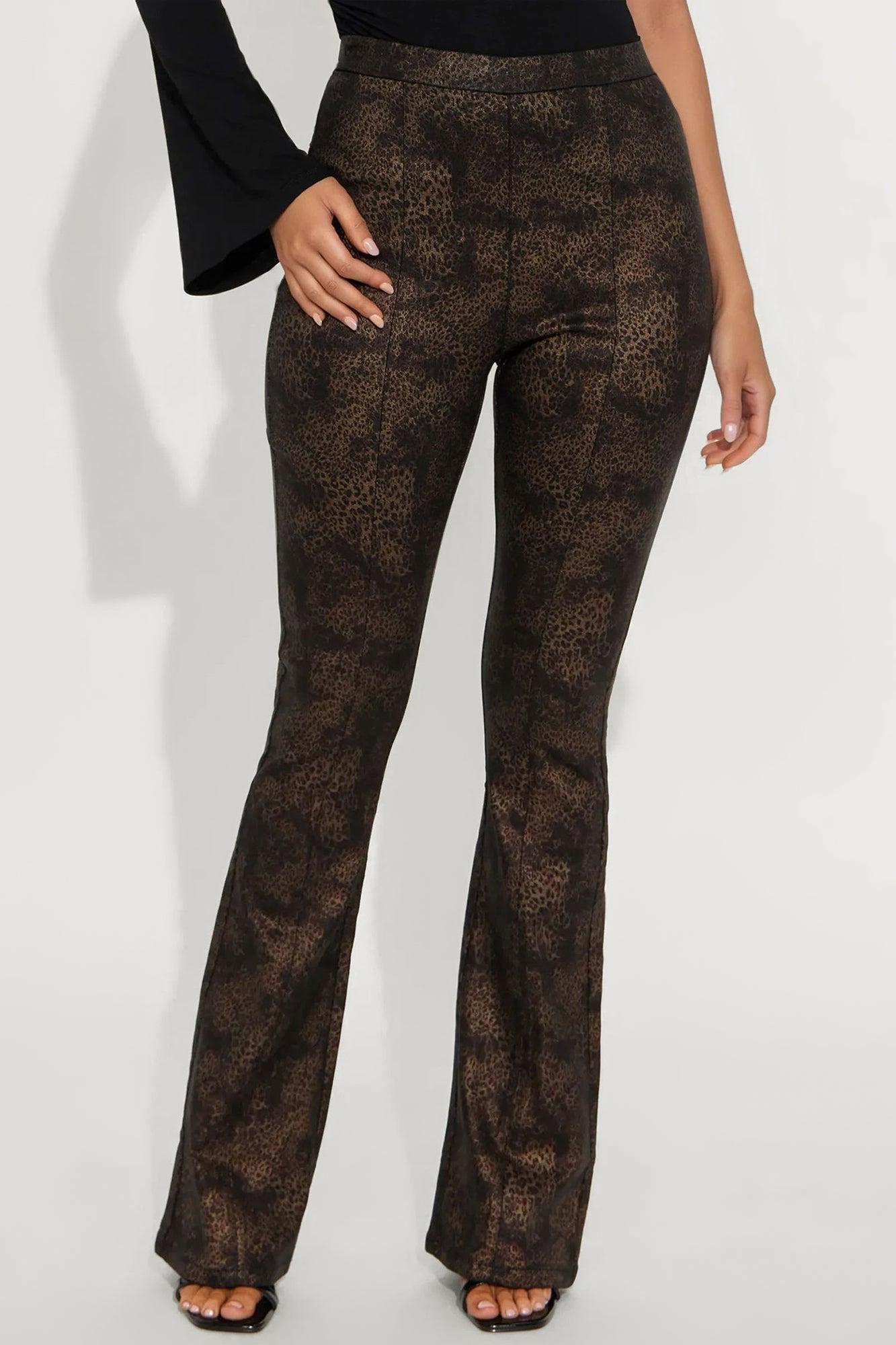 On The Hunt Leopard Flare Pant - Leopard Product Image