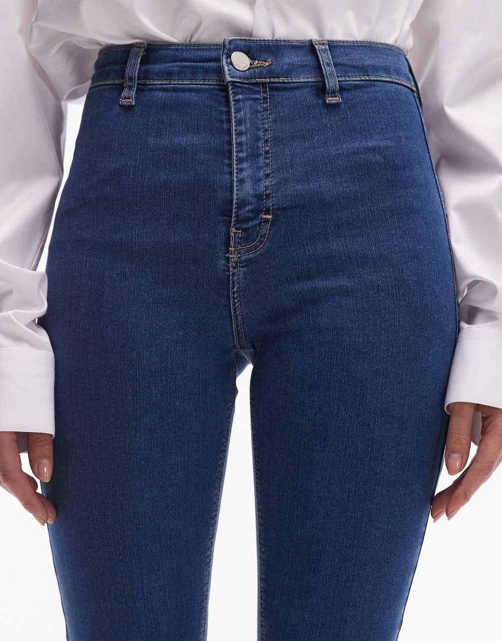 Topshop high rise Joni jeans in mid blue  Product Image