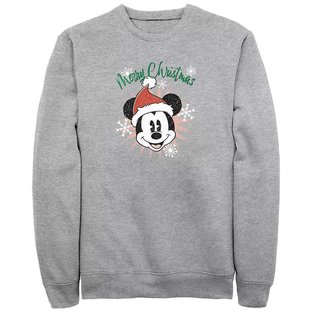 Disney's Mickey Mouse Merry Christmas Big & Tall Graphic Fleece, Men's, Size: 3XL Tall, Athletic Grey Product Image