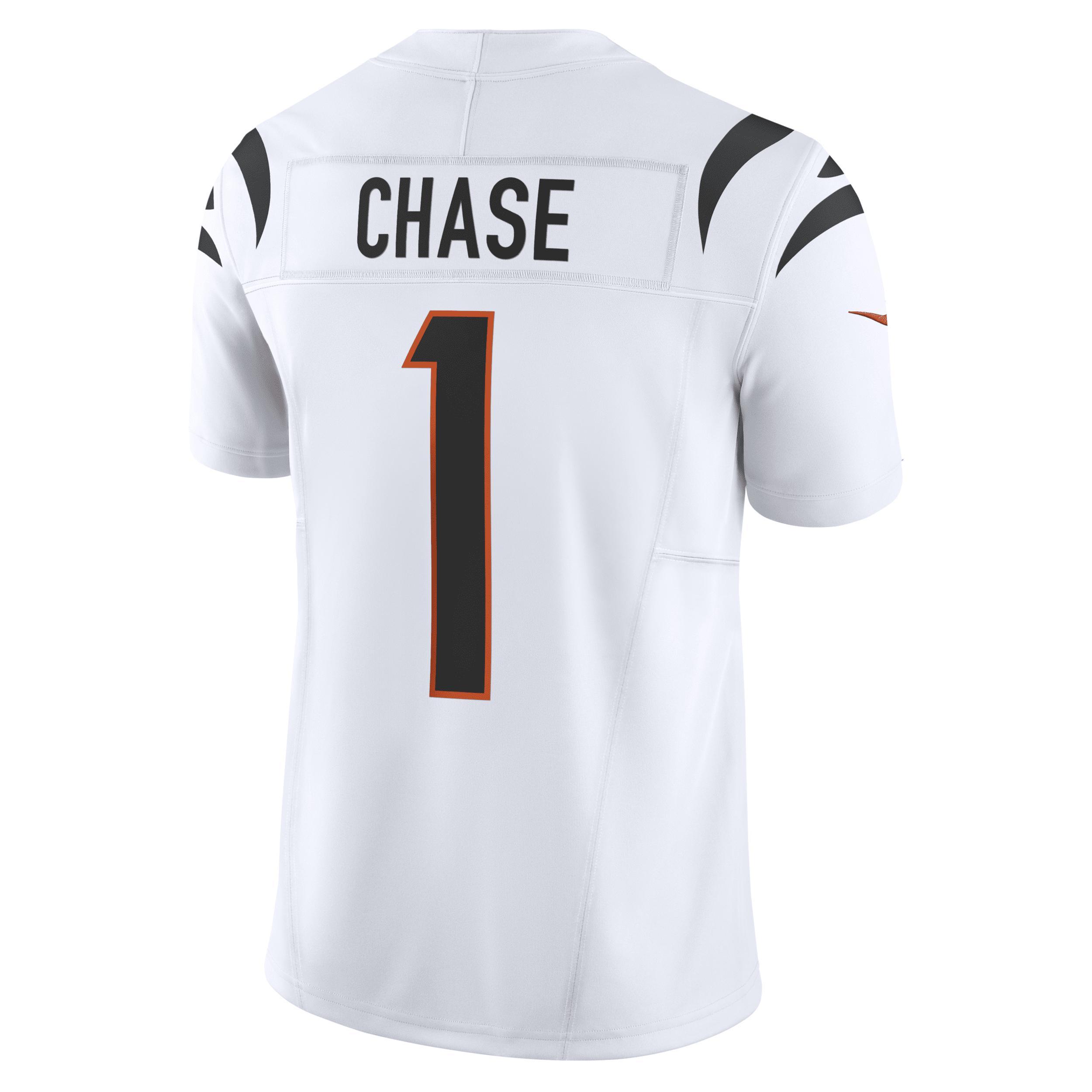 Men's Nike Ja'Marr Chase White Cincinnati Bengals Vapor F.U.S.E. Limited Jersey, Size: 3XL Product Image