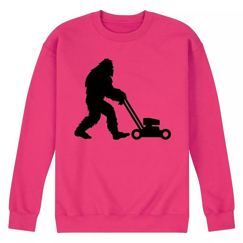 Mens Mowing Sasquatch Fleece Sweatshirt Pink Product Image