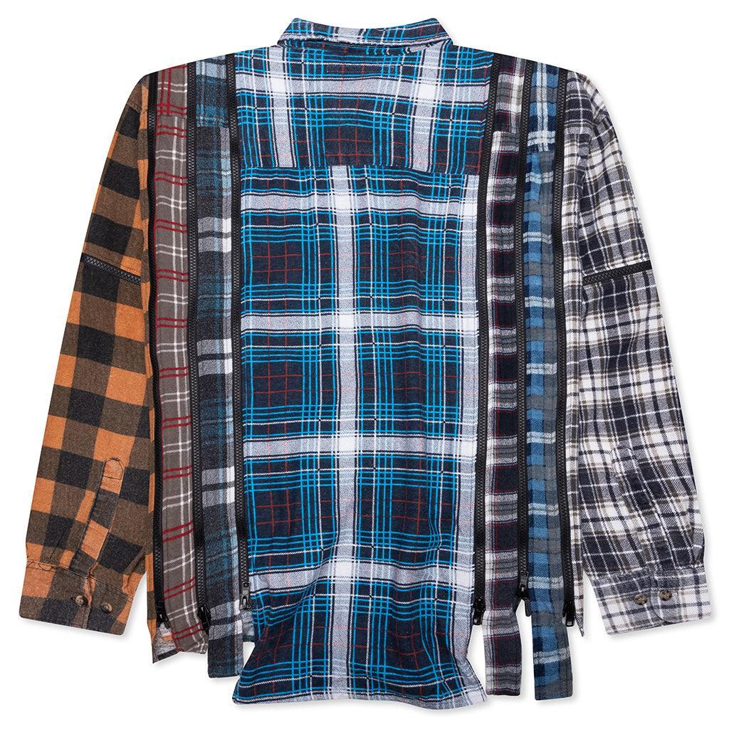 7 Cuts Zipped Wide Flannel Shirt - Assorted Male Product Image