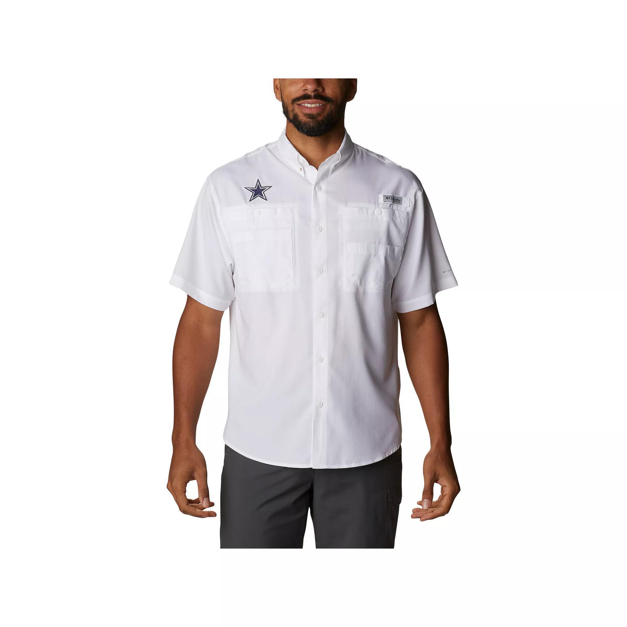Men's Columbia White Dallas Cowboys Tamiami Omni-Shade Button-Down Shirt, Size: Medium Product Image