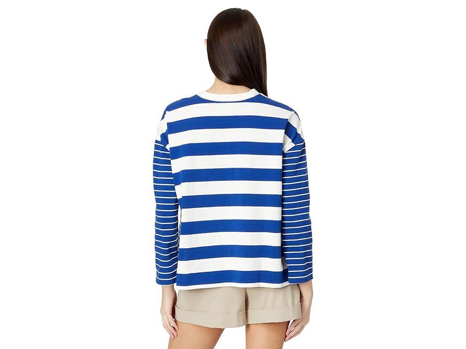 Madewell Easy Long-Sleeve Rugby Tee in Contrasting Stripe (Pure ) Women's Clothing Product Image
