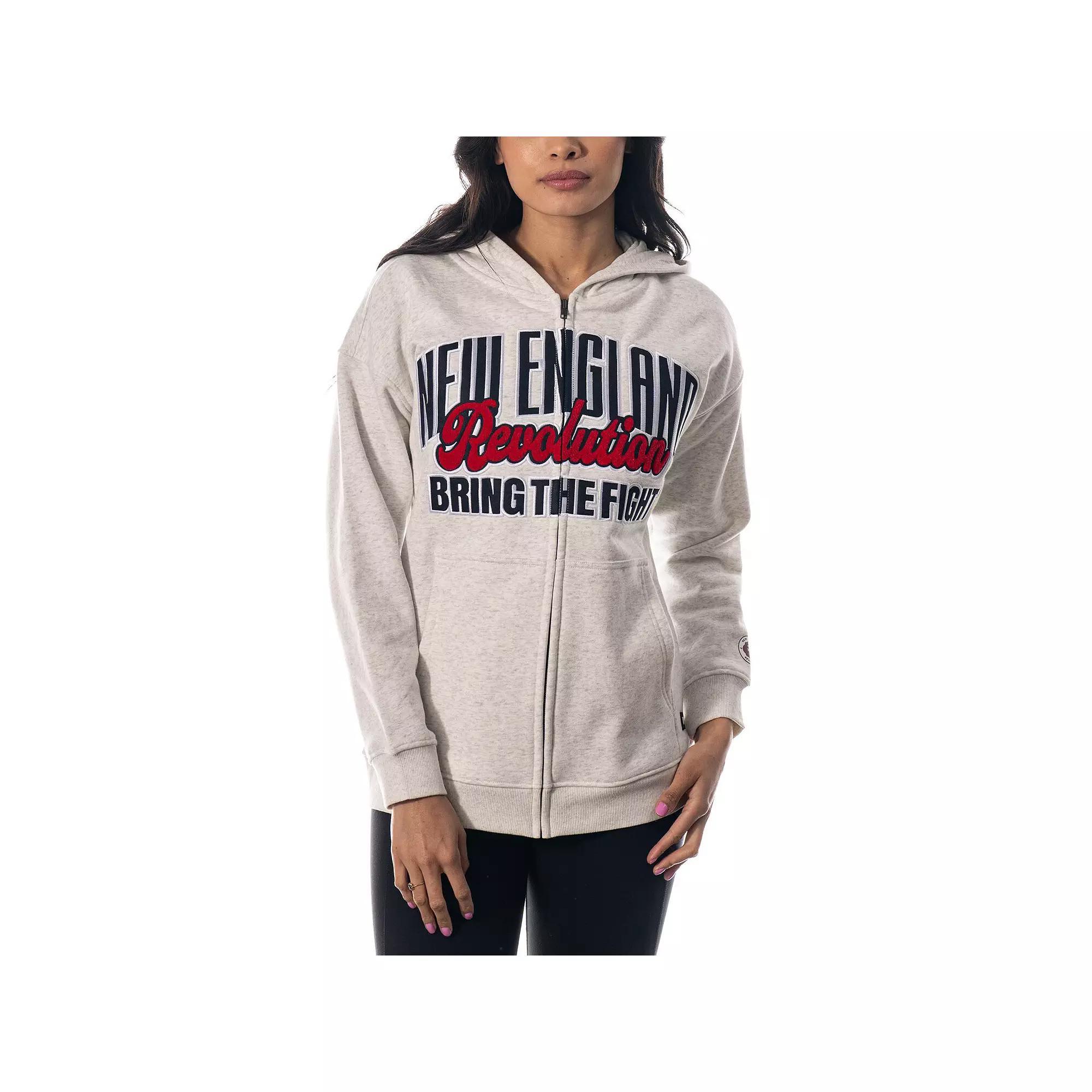Women's The Wild Collective Gray New England Revolution Chenille Full-Zip Hoodie, Size: 2XL, Ner Grey Product Image