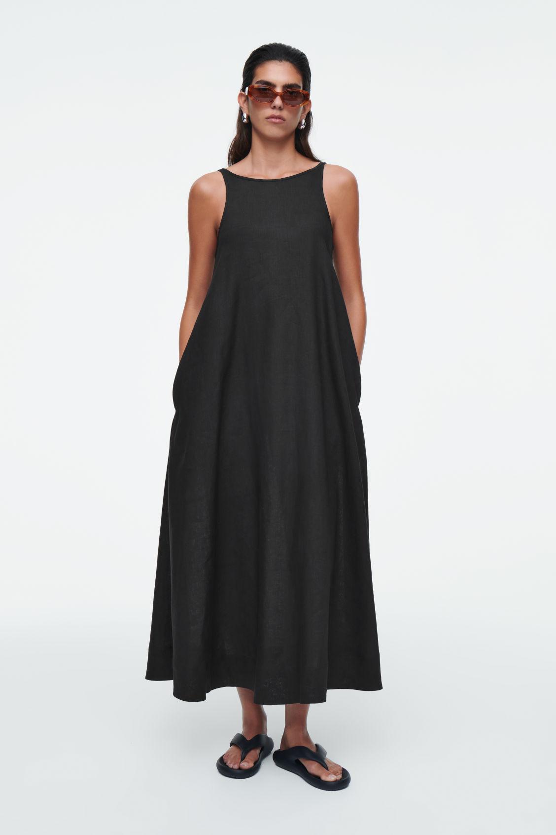 A-LINE LINEN MAXI DRESS Product Image