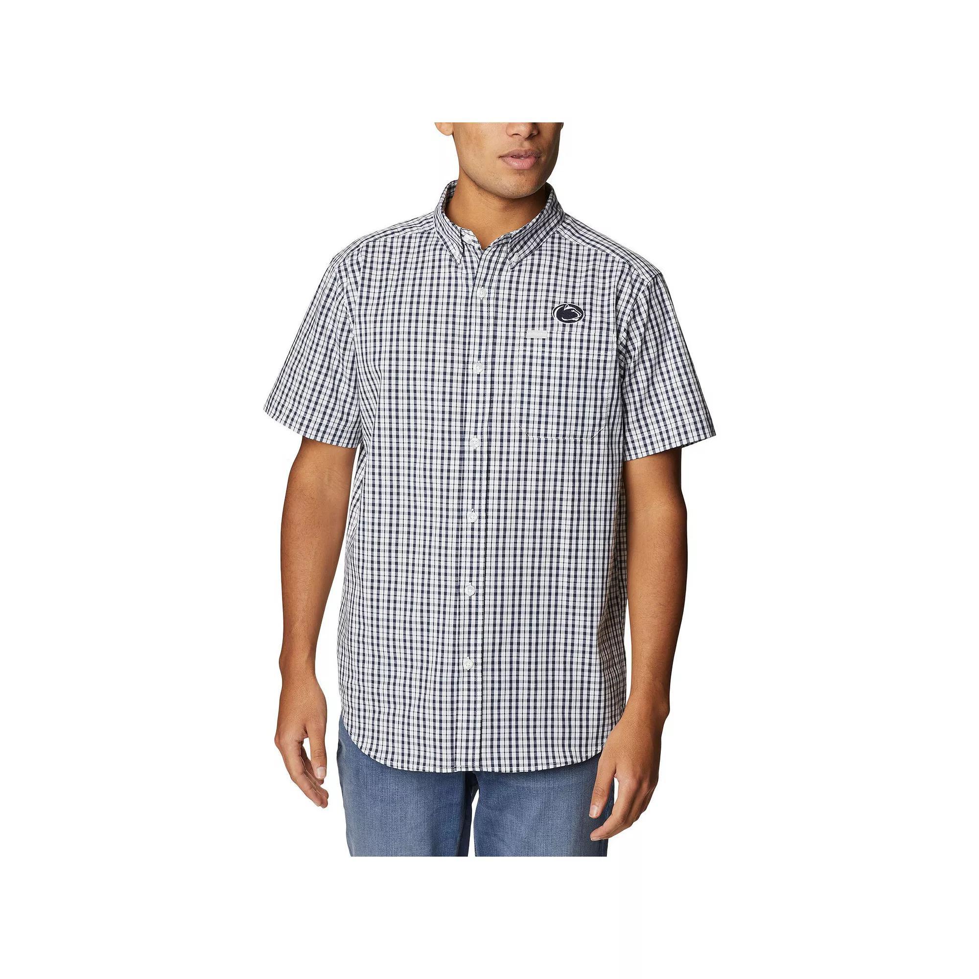 Men's Columbia Navy Penn State Nittany Lions Rapid Rivers Logo Button-Down Shirt, Size: Small, Blue Product Image