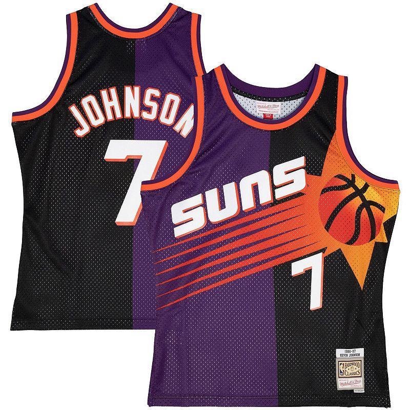 Men's Mitchell & Ness Kevin Johnson Purple/Black Phoenix Suns Hardwood Classics 1996/97 Split Swingman Jersey, Size: Medium, Phx Purple Product Image