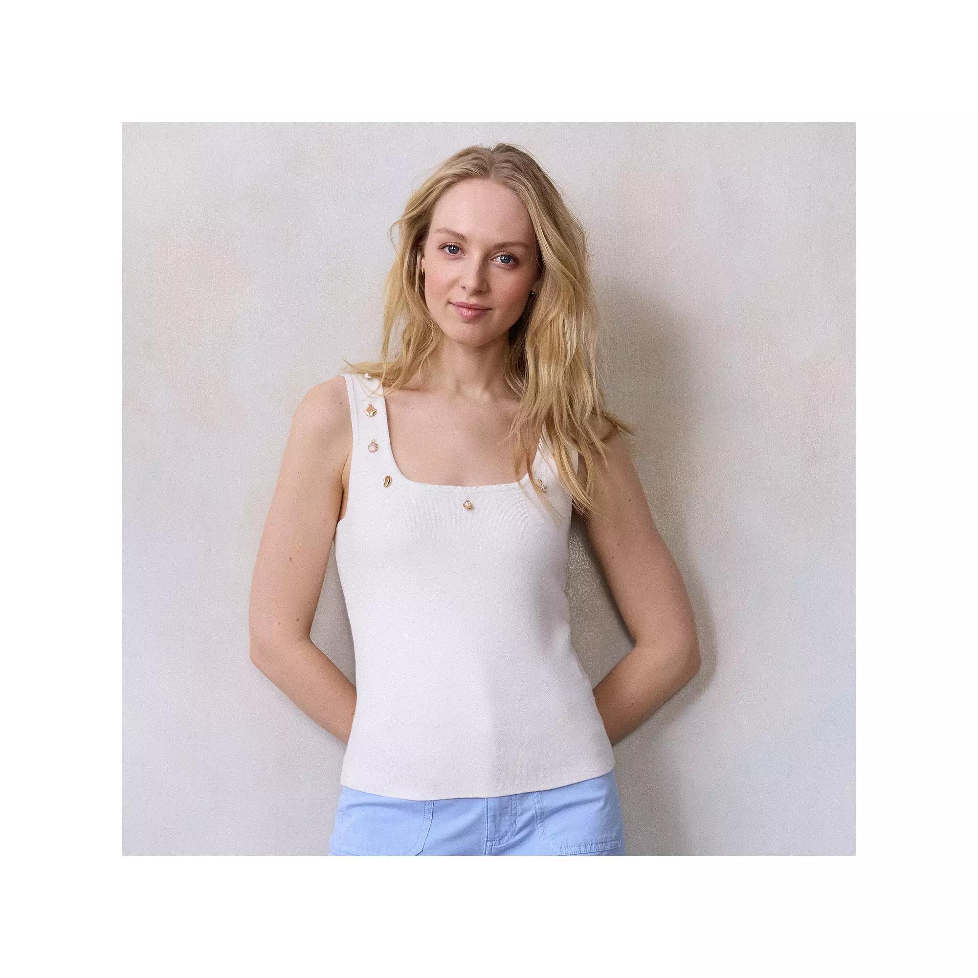Women's LC Lauren Conrad Charm Sweater Tank Top, Size: Small, White Knight Product Image