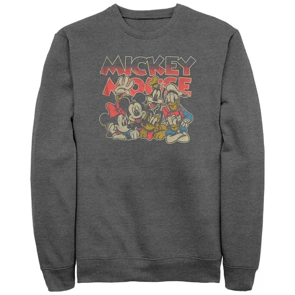 Disney's Mickey Mouse And Friends Group Image Men's Graphic Fleece, Size: Small, Grey Heather Product Image