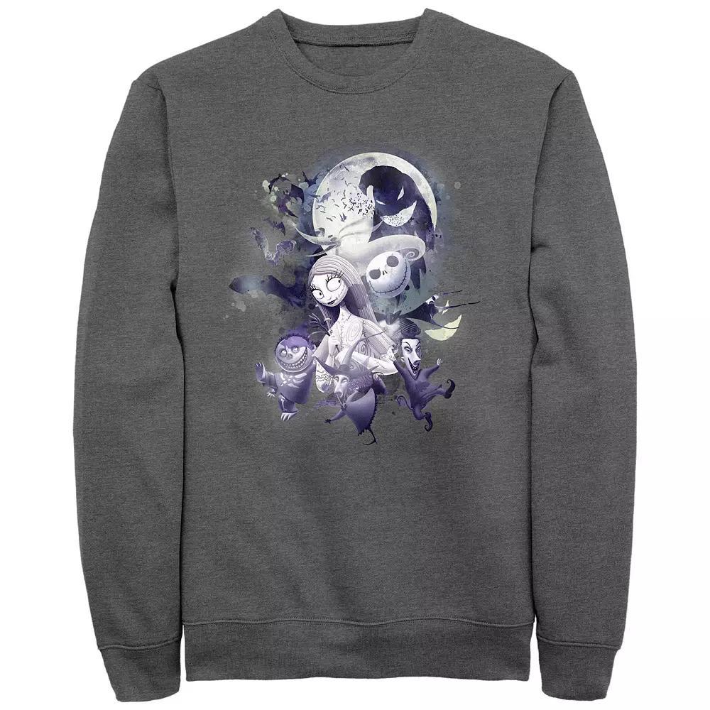 Disney's The Nightmare Before Christmas Glowy Full Moon Men's Graphic Fleece, Size: Large, Grey Heather Product Image