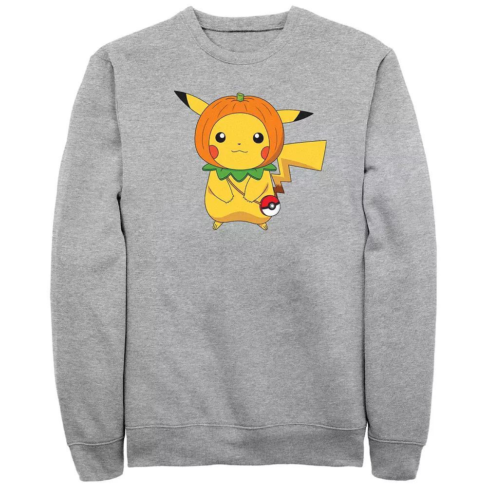 Men's Pikachu Pumpkin Hat Graphic Fleece, Size: 3XL, Athletic Grey Product Image