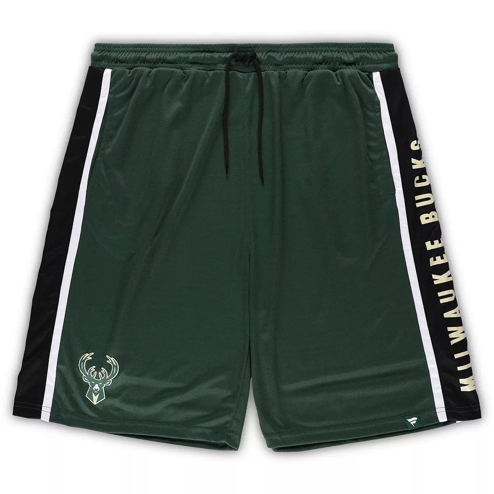 Men's Fanatics Branded Hunter Green Milwaukee Bucks Big & Tall Referee Iconic Mesh Shorts, Size: 3XB, Team Product Image