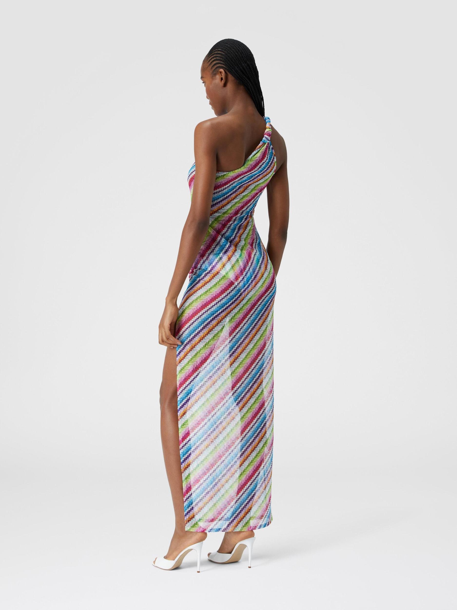 Zig zag print cover-up dress with knot neckline Product Image