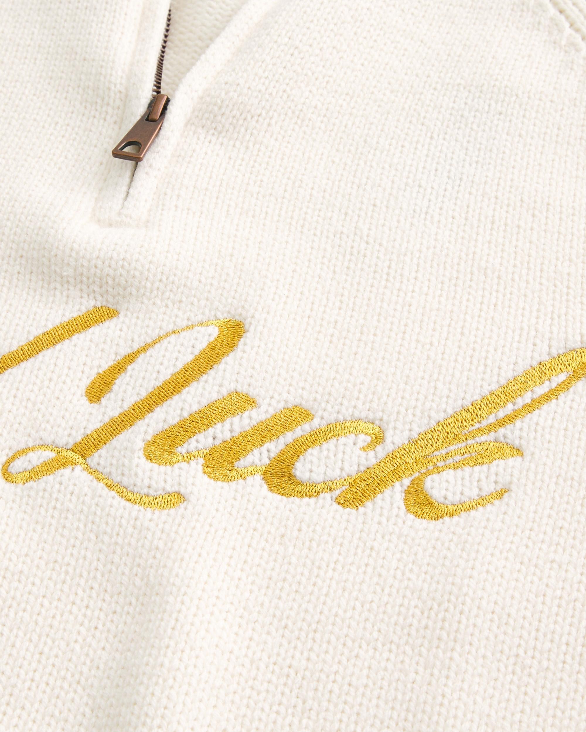Relaxed Lunar New Year Graphic Quarter-Zip Sweater Product Image
