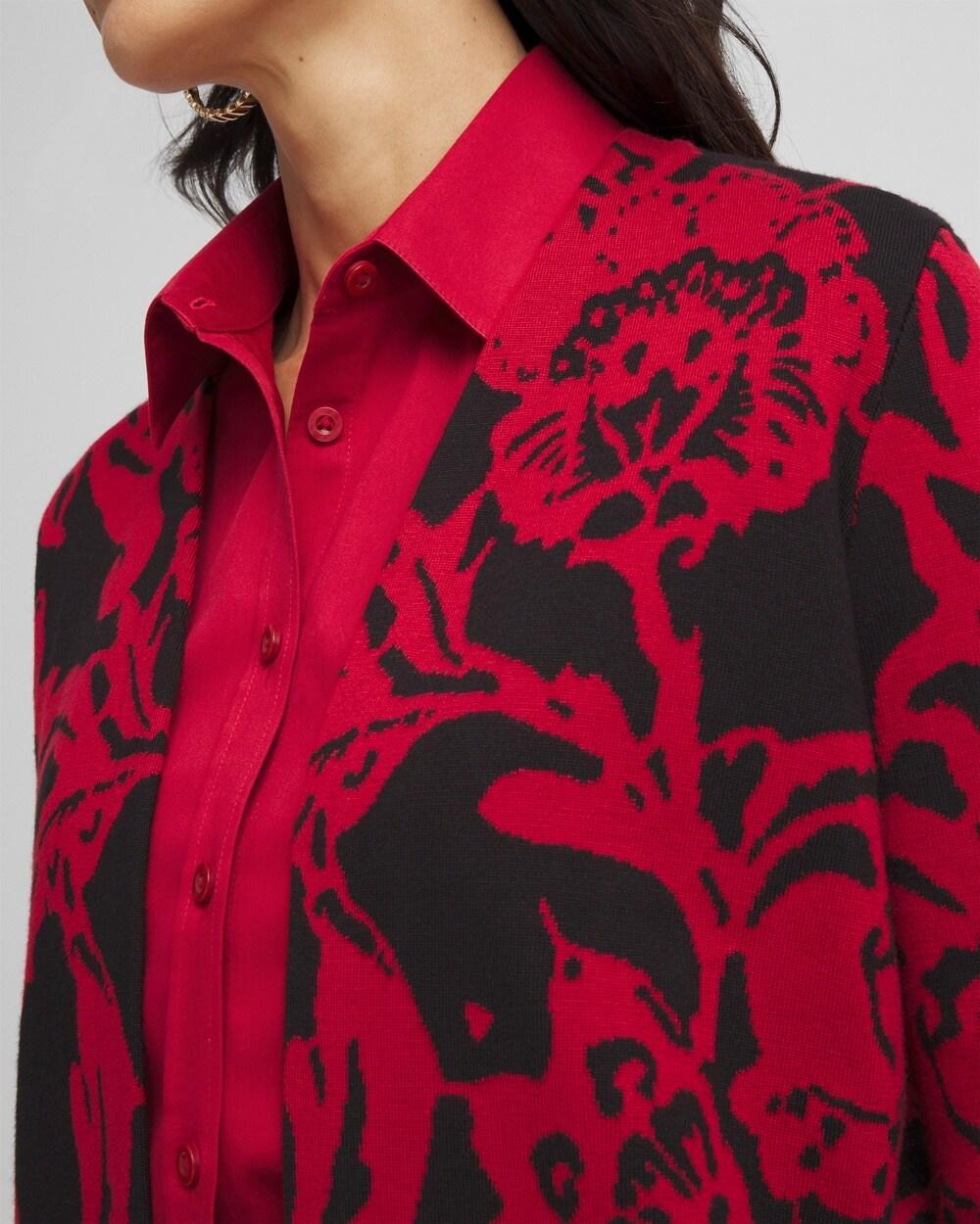 Floral Jacquard Cardigan Product Image