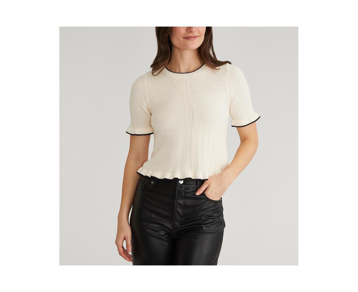 525 Womens Caroline Mixed Stitch Ruffle Pullover Product Image