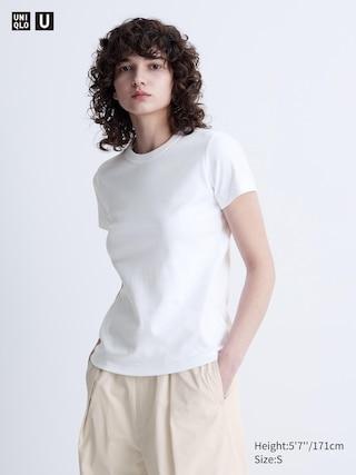 Womens Crew Neck T-Shirt White Medium UNIQLO US Product Image