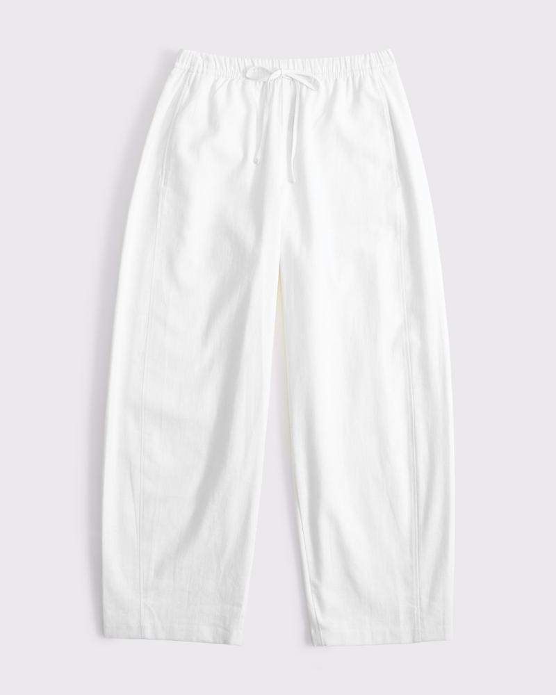 Linen Blend Barrel Pull-On Pant Product Image