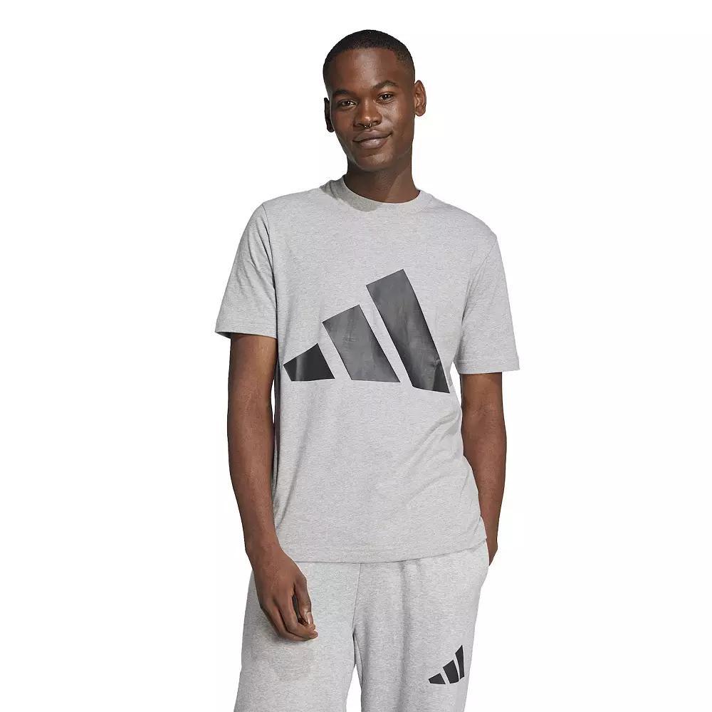 Big & Tall adidas Essentials Big Logo Tee, Men's, Size: XL Tall, Medium Grey Grey Product Image