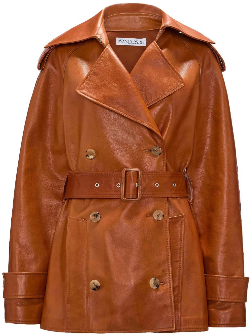 JW ANDERSON Leather Biker Jacket In Brown Product Image