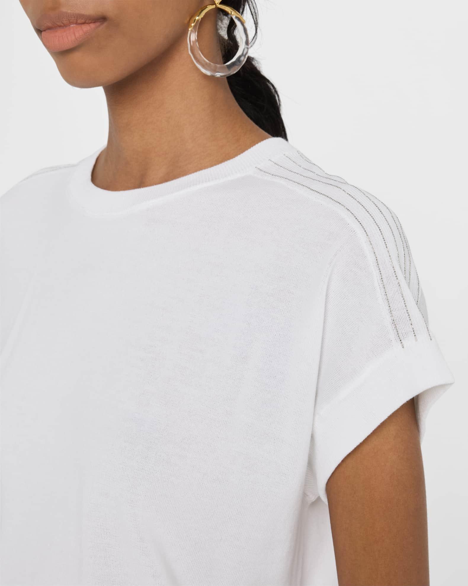 Chain-Trim Knit Cotton Sweater Product Image