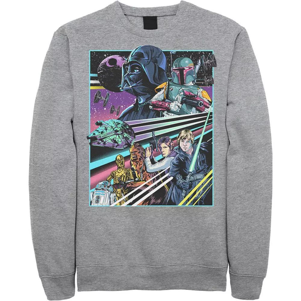 Men's Star Wars Neon Rebel Alliance Poster Sweatshirt, Size: XL, Athletic Grey Product Image