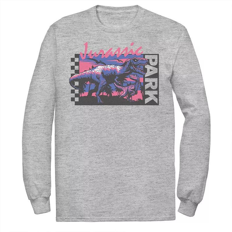 Men's Jurassic Park Checkerboard T-Rex Panel Tee, Size: XL, White Product Image