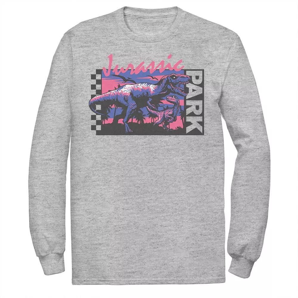 Men's Jurassic Park Checkerboard T-Rex Panel Tee, Size: XL, White Product Image