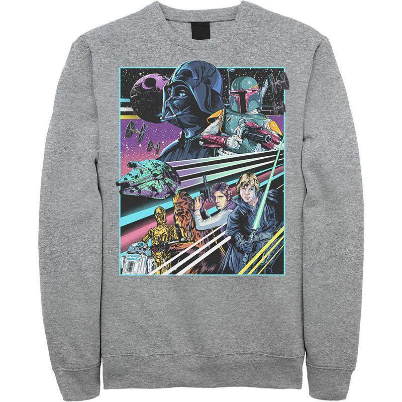 Men's Star Wars Neon Rebel Alliance Poster Sweatshirt, Size: XL, Athletic Grey Product Image