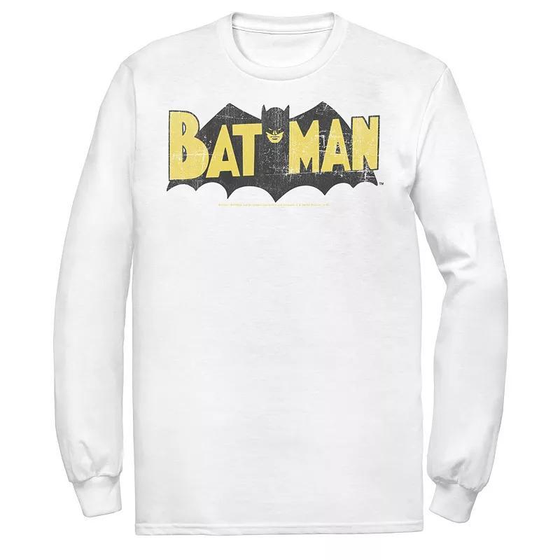 Men's DC Comics Batman Large Block Text Logo Tee, Size: Small, White Product Image