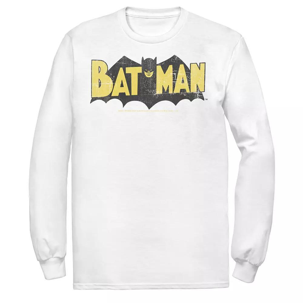Men's DC Comics Batman Large Block Text Logo Tee, Size: Small, White Product Image