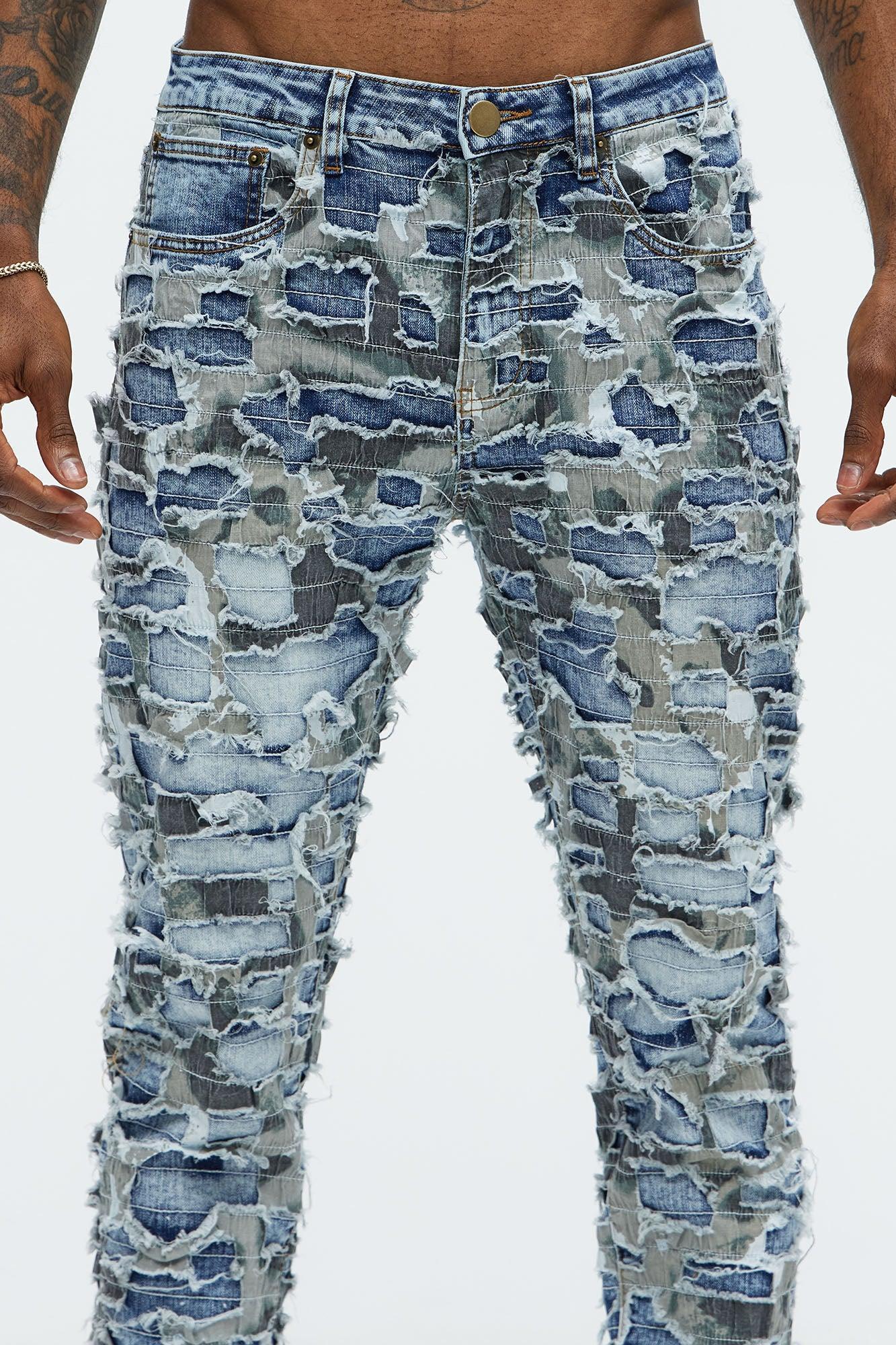 Eddie Vintage Shredded Slim Jeans - Medium Wash Product Image