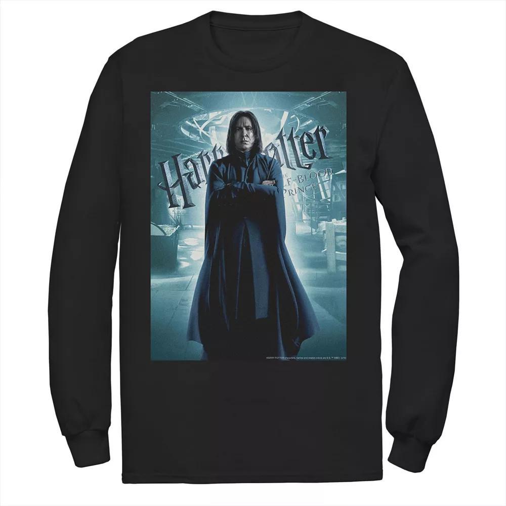 Men's Harry Potter Half-Blood Prince Snape Character Poster Long Sleeve Graphic Tee, Size: Small, Black Product Image
