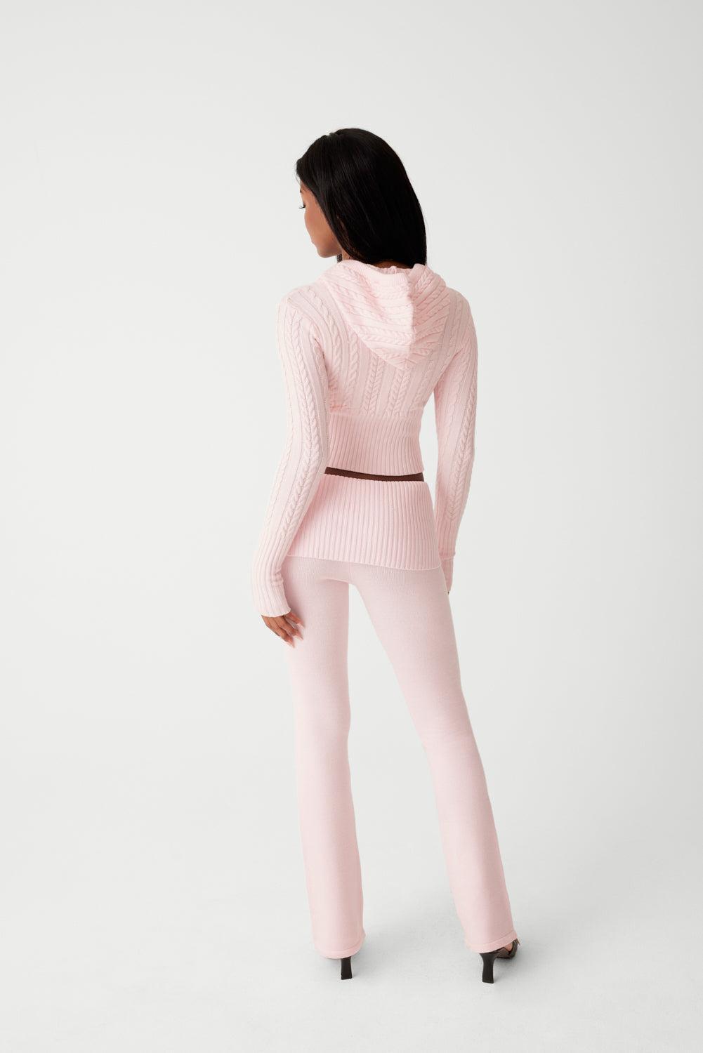 Mason Cloud Knit Flare Pant - Rose Quartz Product Image