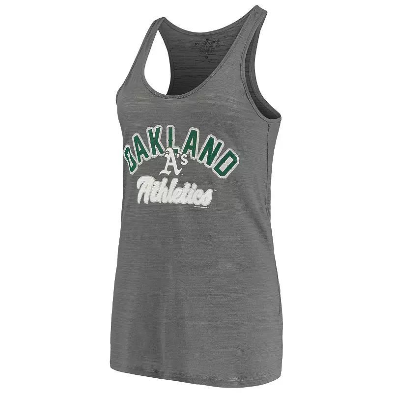 Women's Soft as a Grape Charcoal Oakland Athletics Multi-Count Tank Top, Size: Small Product Image