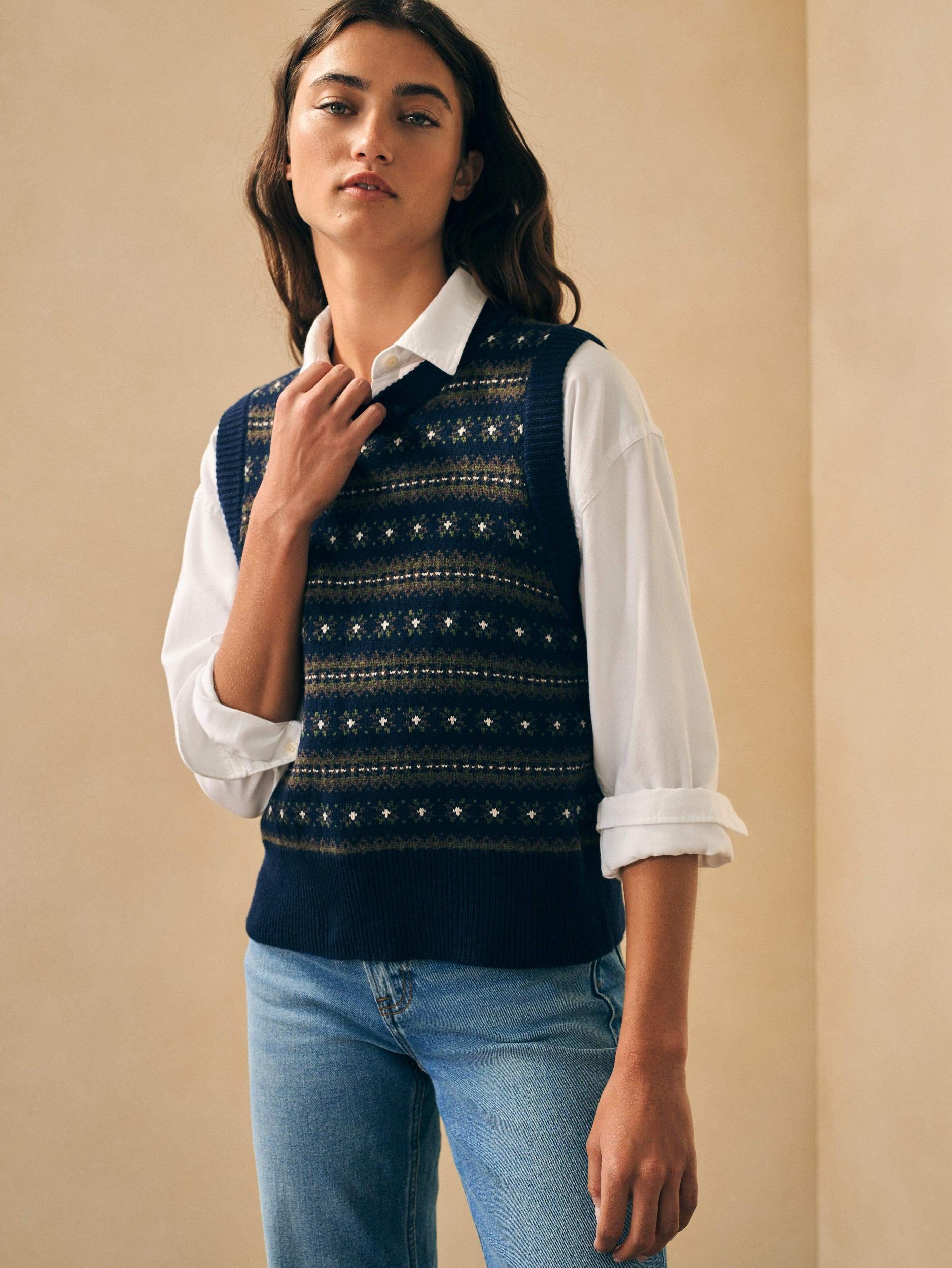 Highland Fair Isle Sweater Vest - Navy Multi Female Product Image
