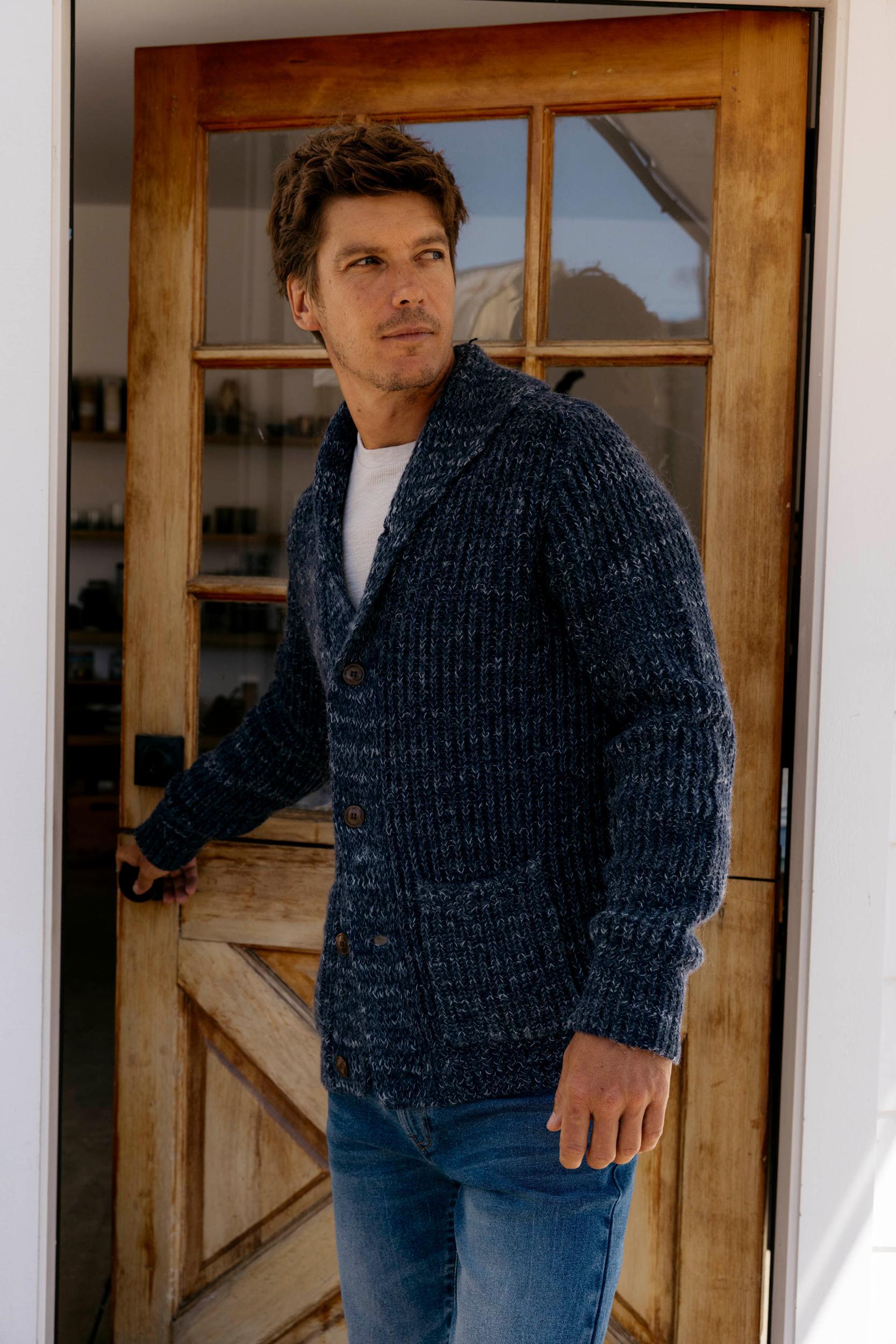 Alfred's Shawl Cardigan Sweater - Insignia Blue Product Image