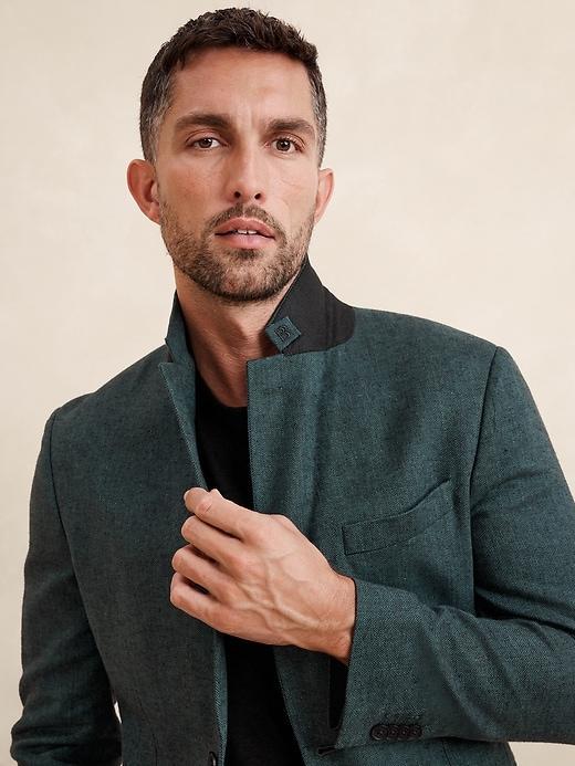 Tailored-Fit Linen-Blend Suit Jacket Product Image