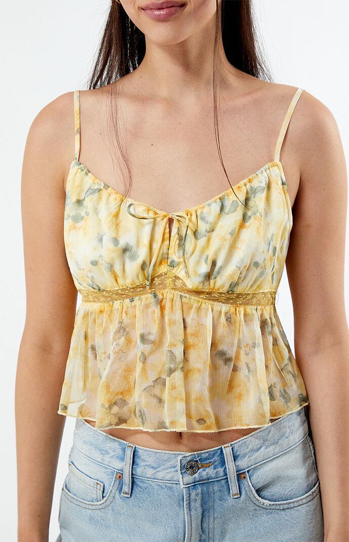 Women's Floral Tie Front Cami Product Image