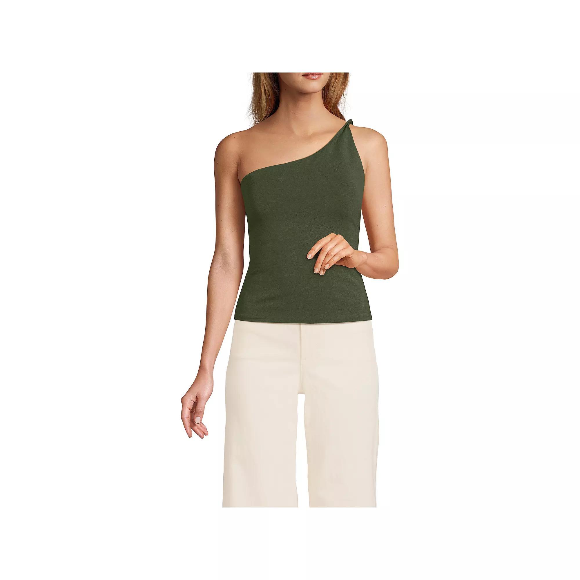 Women's Lands' End Slender One Shoulder Top, Size: XL, Black Product Image