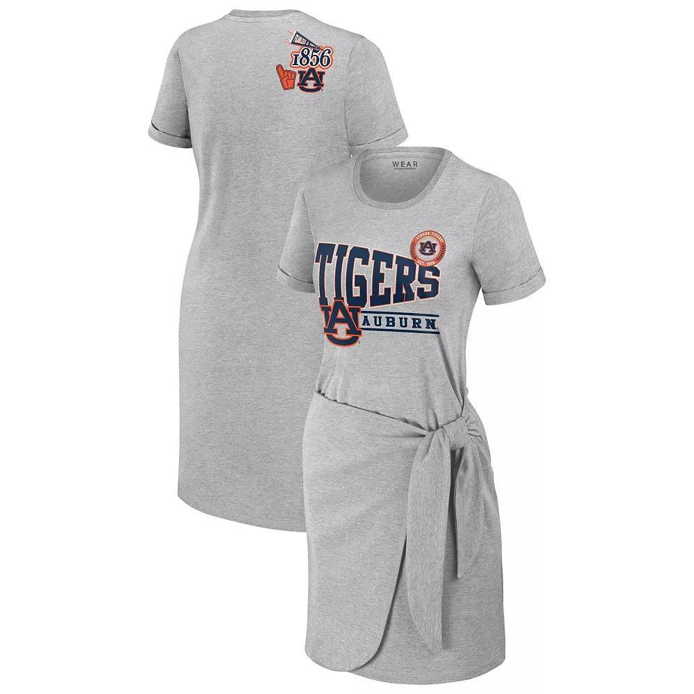 Women's WEAR by Erin Andrews Heather Gray Auburn Tigers Knotted T-Shirt Dress, Size: XL, Grey Product Image
