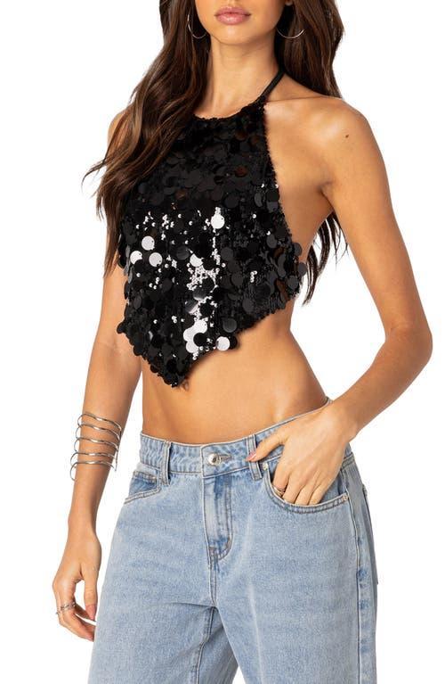 Edikted Caelia Sequin Open Back Top Product Image