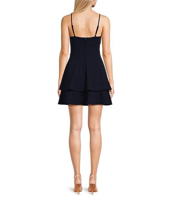 B. Darlin Spaghetti Strap Bow Trim Ruffle Skirt Dress Product Image
