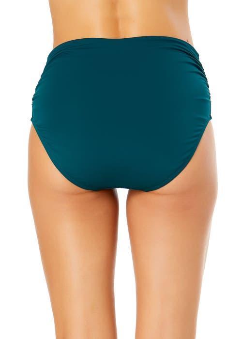 Anne Cole Women's Live In Color Convertible High Waist Shirred Swim Bottom in Green at Nordstrom, Size Medium Product Image