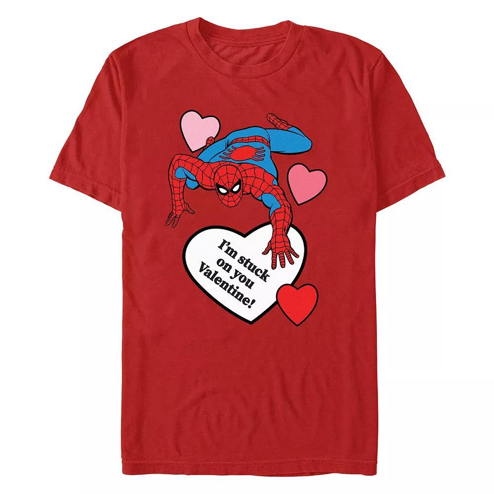 Men's Marvel Spider-Man I'm Stuck On You Valentine Graphic Tee, Size: XL, Red Product Image