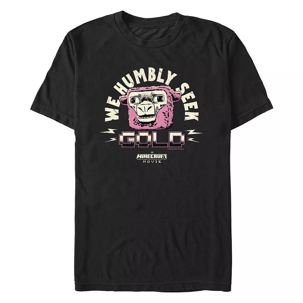 Men's Minecraft Movie We Humbly Seek Gold Graphic Tee, Size: XL, Black Product Image