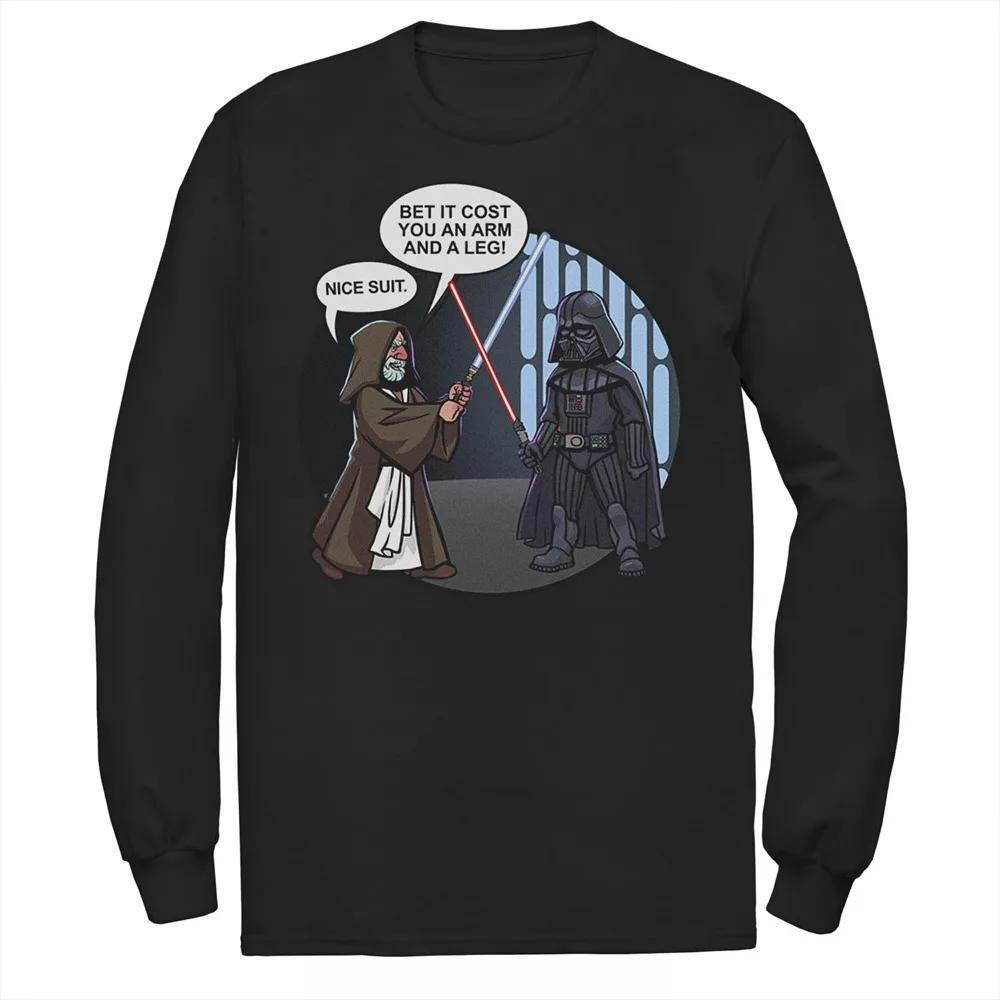 Big & Tall Star Wars Vader And Obi-Wan Nice Suit Text Long Sleeve Tee, Men's, Size: 5XB, Blue Product Image