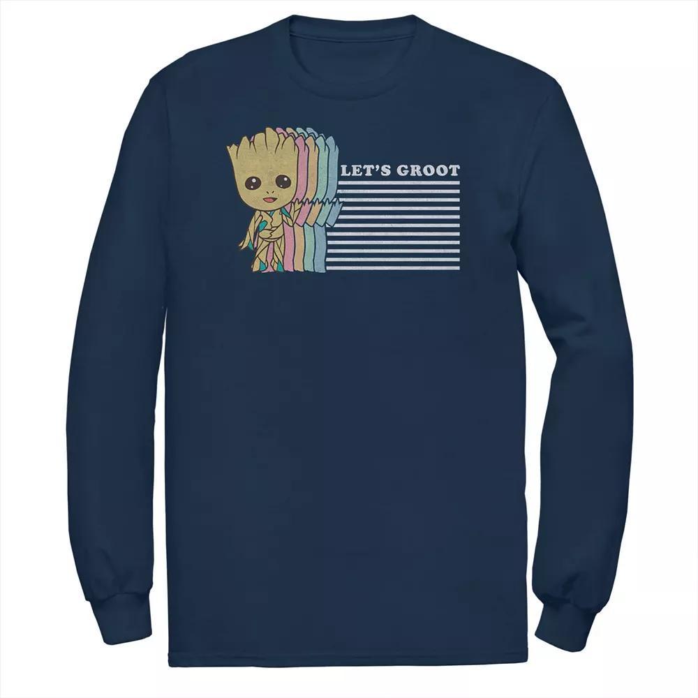 Big & Tall Marvel Guardians of the Galaxy Groot Striped Tee, Men's, Size: 4XL, Blue Product Image