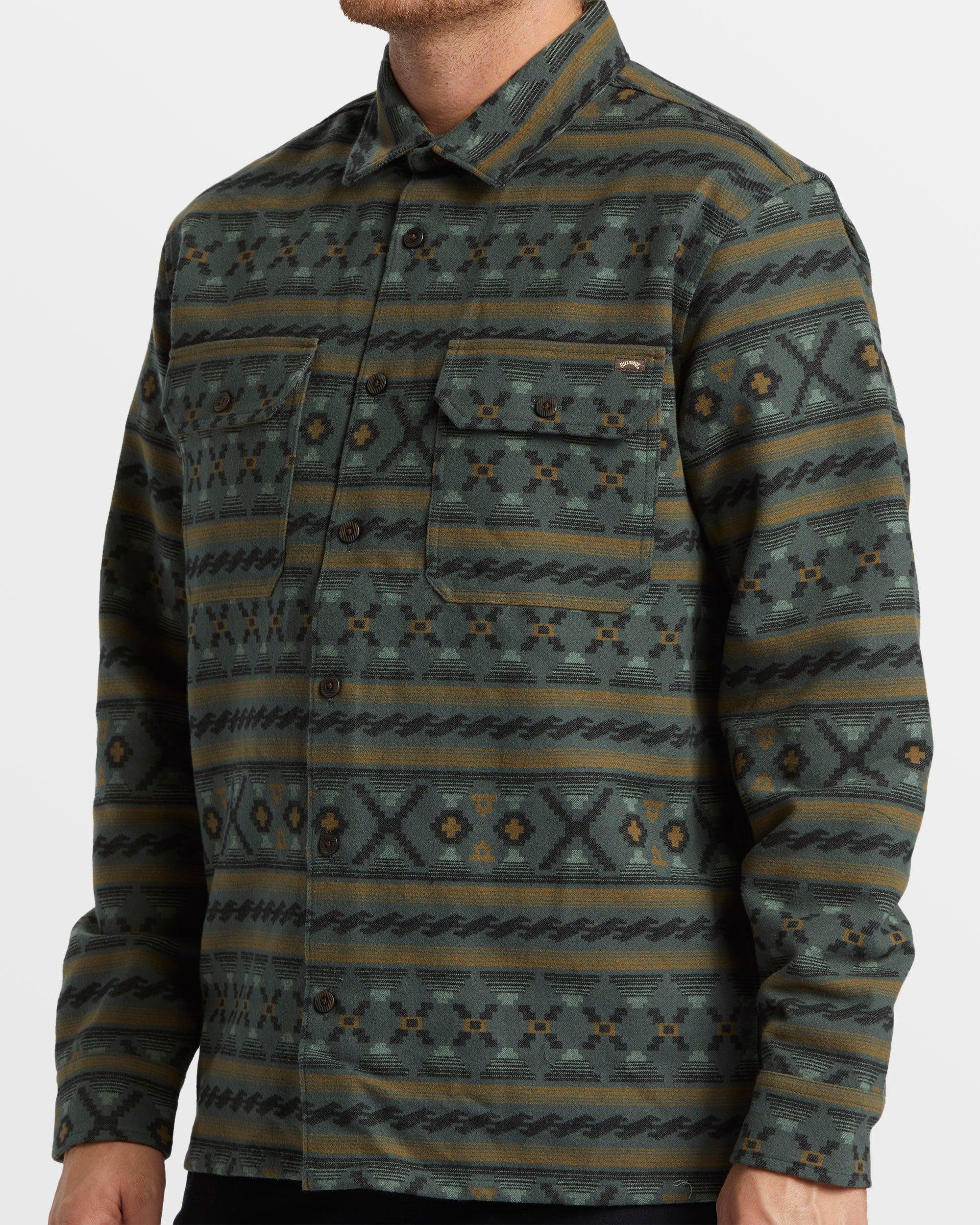 Offshore Jacquard Flannel Long Sleeve Shirt - Slate Green Male Product Image